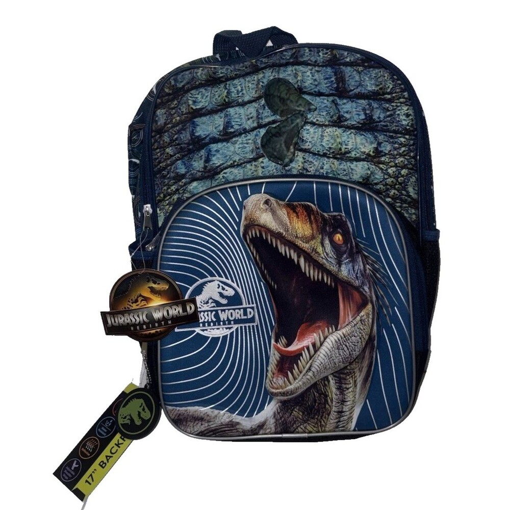 Universal Jurassic World Roar Some 17in TRex Graphic Backpack with 3D Cone Spike